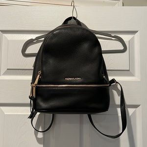 Michael Kors black leather backpack